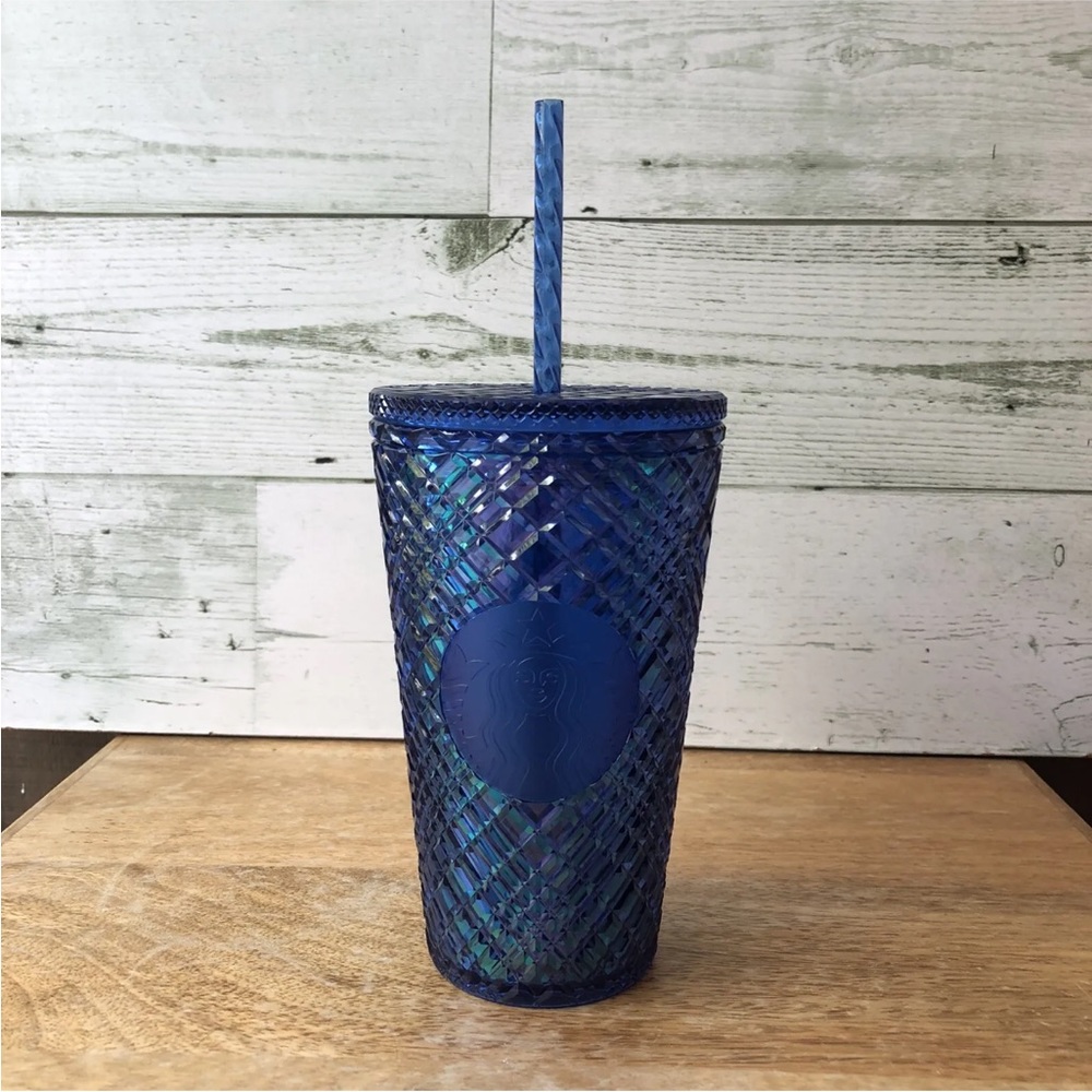 Starbucks “JEWELED AZURE” Blue Grande Tumbler Coffee Cup CHRISTMAS HOLIDAY 2022